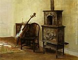 Carl Vilhelm Holsoe Canvas Paintings - Interieur Med En Cello